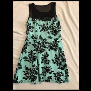 Juniors' Illusion Velvet-Print Fit & Flare Dress